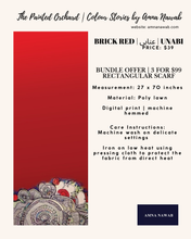 Load image into Gallery viewer, Unabi | عنابی | Brick Red | Rectangular Scarf | Bundle Offer | 3 for $99