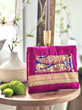 Load image into Gallery viewer, The Hatter's Starry Night | Curiosity 01 | OOAK Clutch
